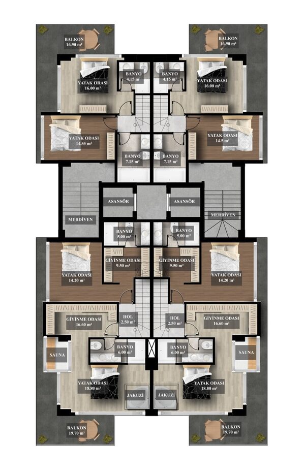 Квартира в Аланія, Туреччина, 70м² - зображення 14