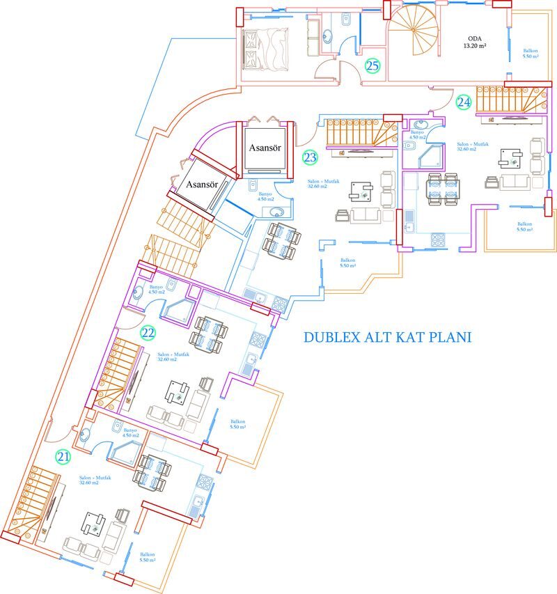 Квартира с 2 спальнями, 46м² в Алания, Турция [ID: 0301-105130]