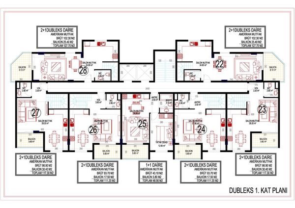 Квартира в Алания, Турция, 64м² - изображение 25