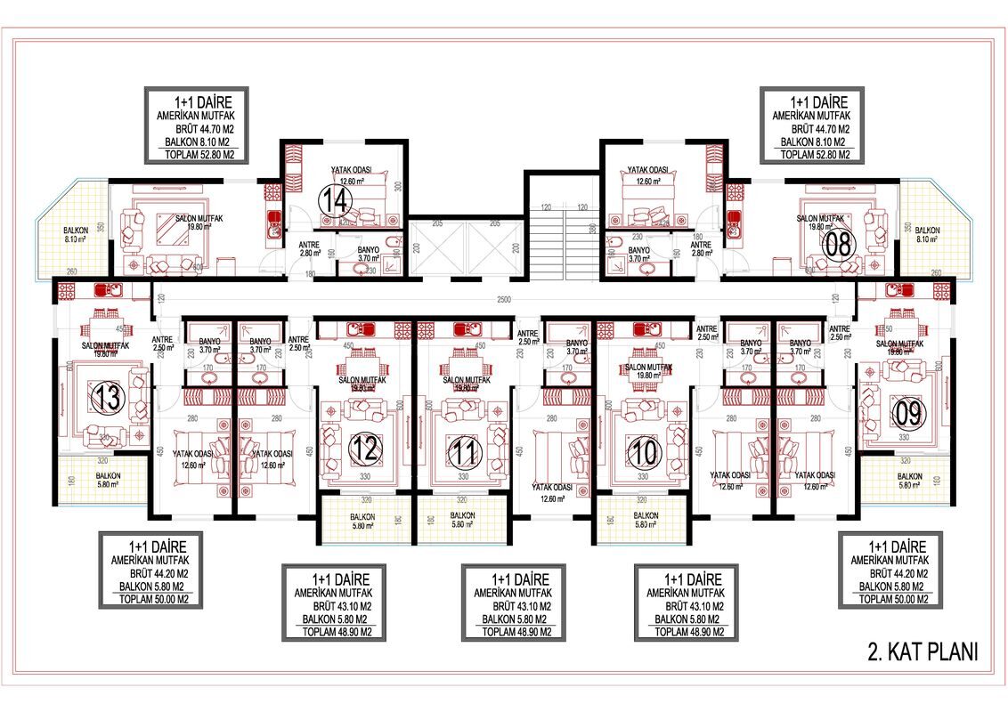 Квартира с 1 спальней, 64м² в Алания, Турция [ID: 0301-105175]
