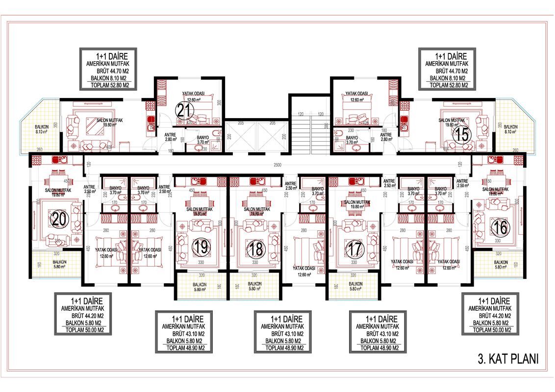 Квартира с 1 спальней, 64м² в Алания, Турция [ID: 0301-105175]