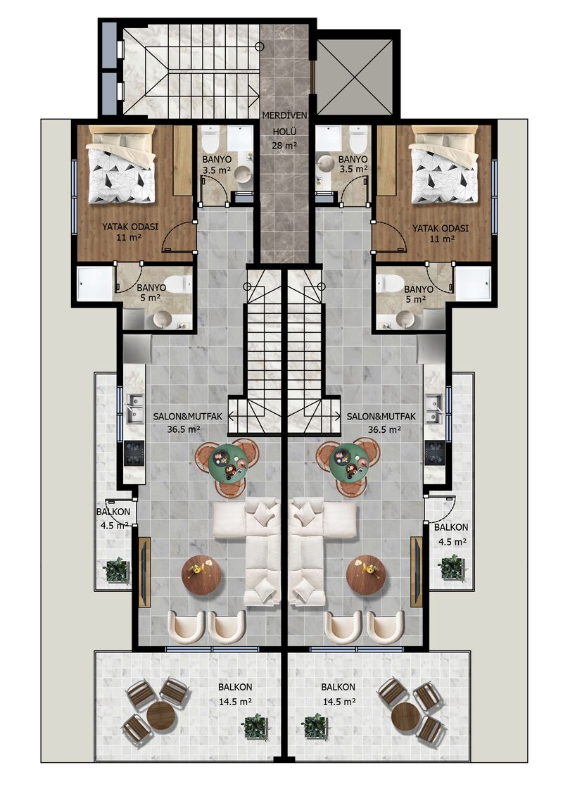 Квартира с 1 спальней, 55м² в Алания, Турция [ID: 0301-105230]