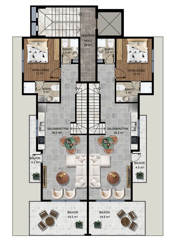 Квартира в Алания, Турция, 55м² - изображение 24