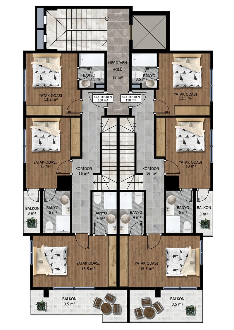 Квартира с 1 спальней, 55м² в Алания, Турция [ID: 0301-105230]
