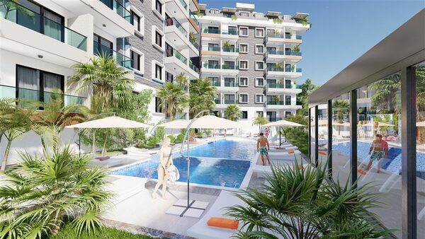 Апартаменты 1 спальня 54 м² в Аланье, Турция