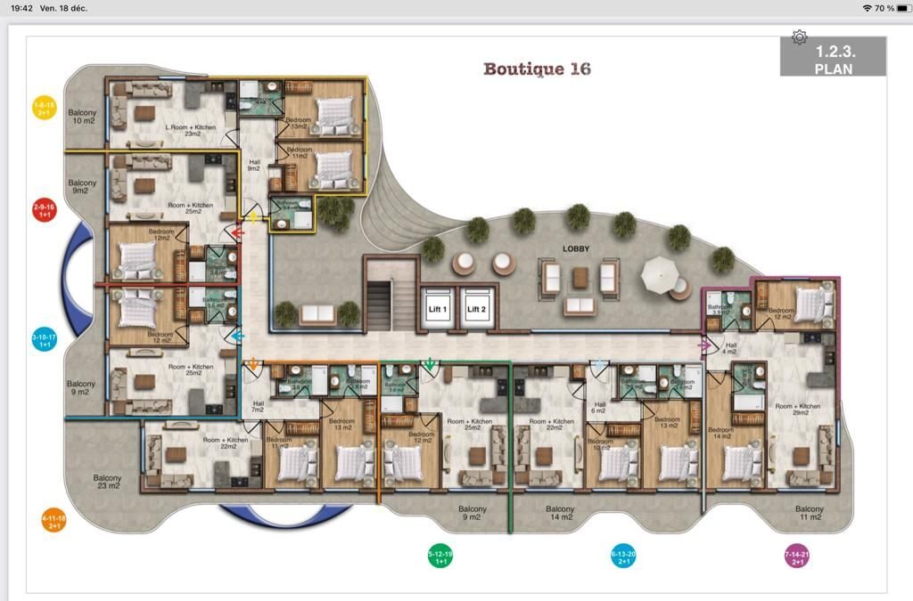 Квартира з 1 спальнею, 40м² в Аланія, Туреччина [ID: 0301-105408]