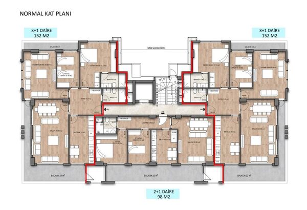 Апартаменты 3 спальни 152 м² в Аланье, Турция