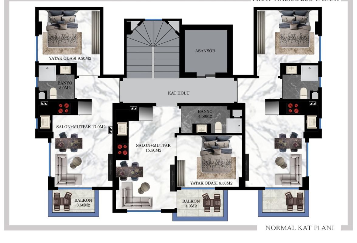 Квартира з 1 спальнею, 45м² в Аланія, Туреччина [ID: 0301-105457]