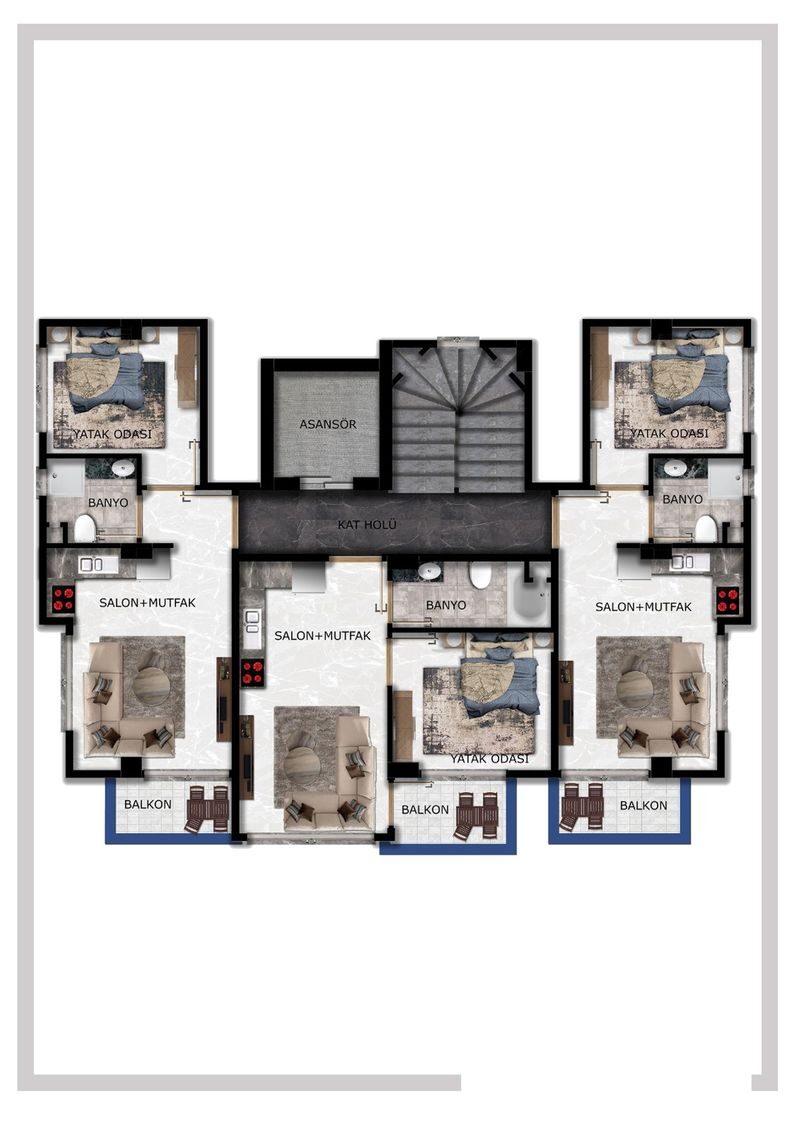Квартира з 1 спальнею, 45м² в Аланія, Туреччина [ID: 0301-105457]