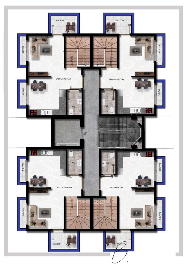 Квартира з 1 спальнею, 45м² в Аланія, Туреччина [ID: 0301-105457]