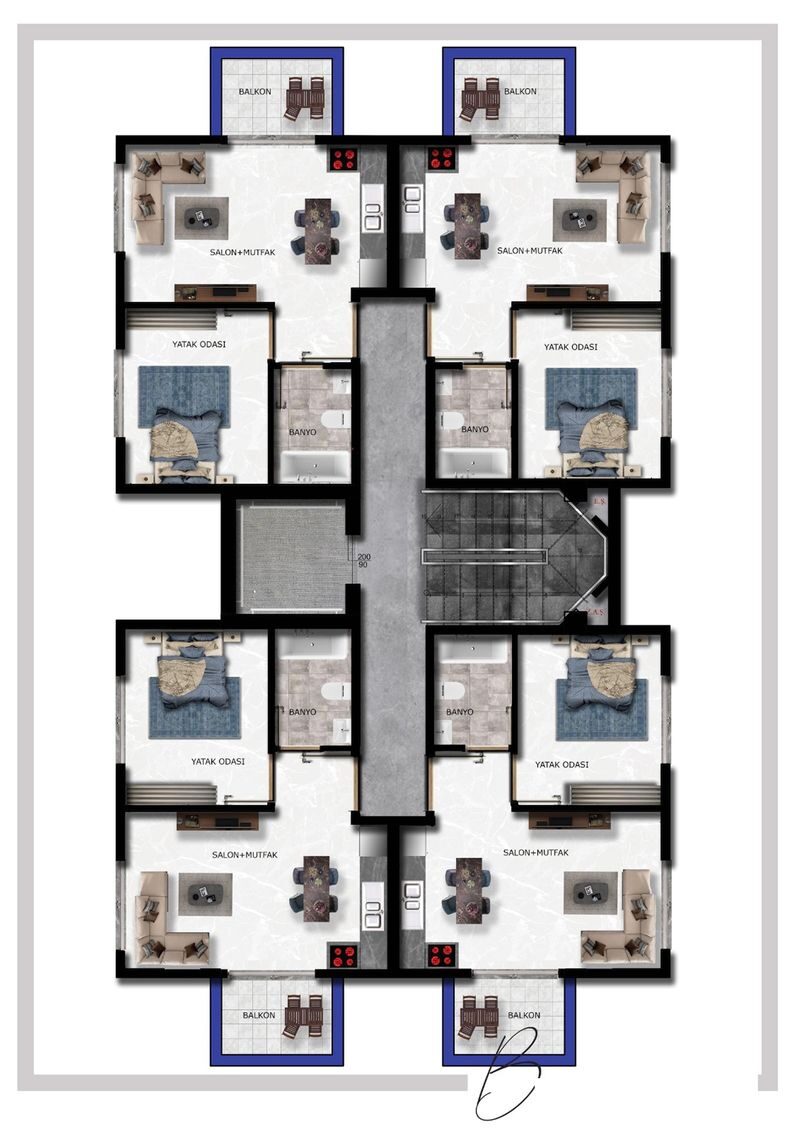 Квартира з 1 спальнею, 45м² в Аланія, Туреччина [ID: 0301-105457]