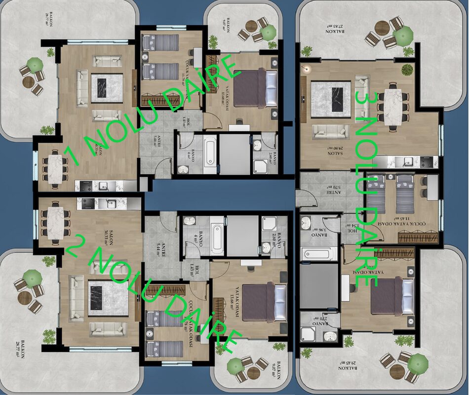Квартира з 2 спальнями, 106м² в Аланія, Туреччина [ID: 0301-105478]