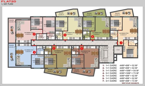 Apartament w Alanya, Turcja, 52m² - obraz 11