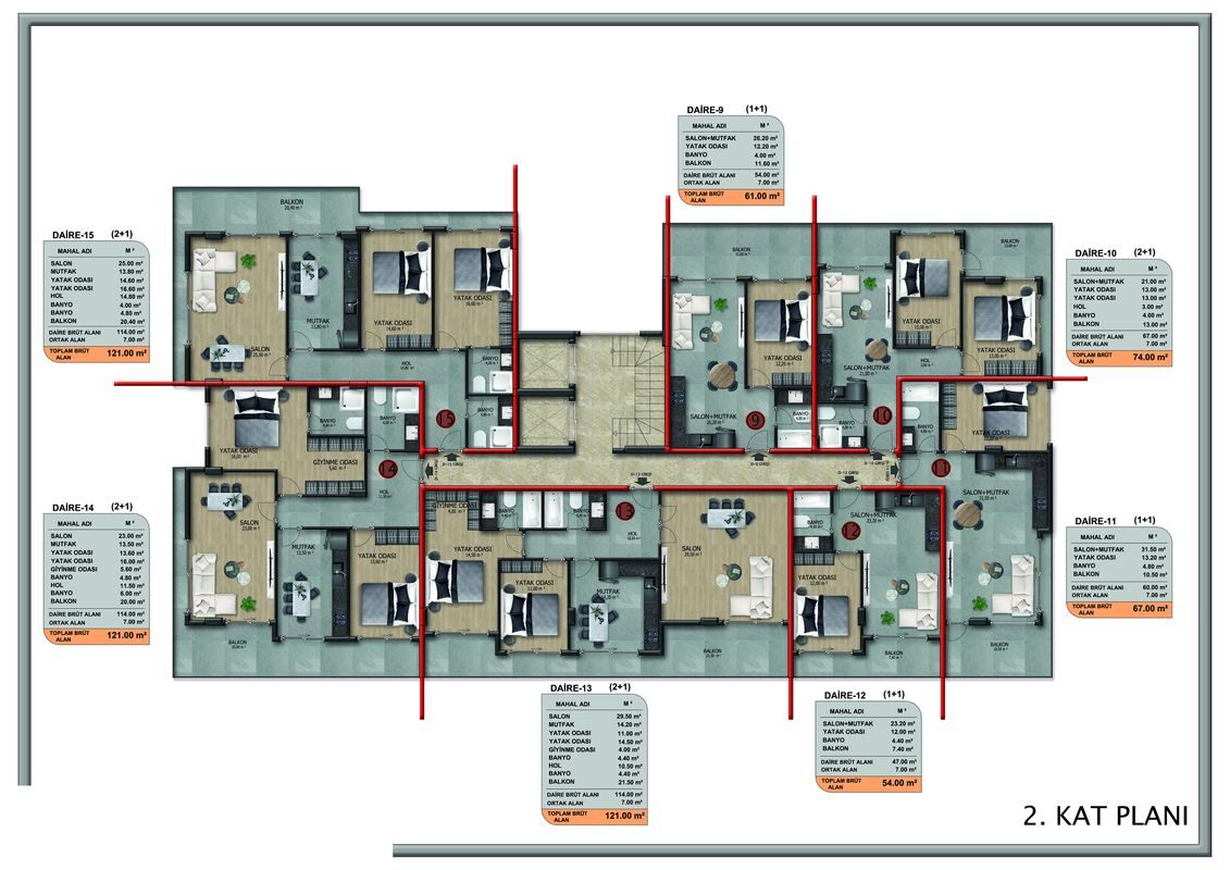 Квартира з 3 спальнями, 177м² в Аланія, Туреччина [ID: TA08-007]