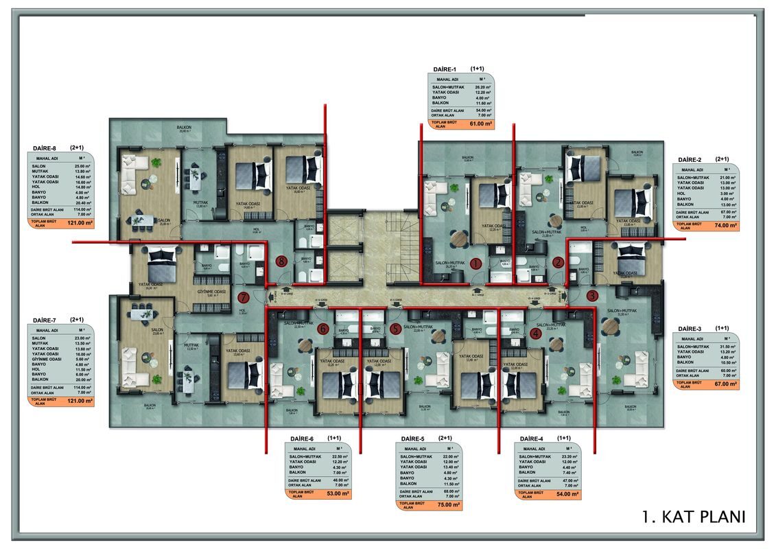 Квартира з 3 спальнями, 177м² в Аланія, Туреччина [ID: TA08-007]