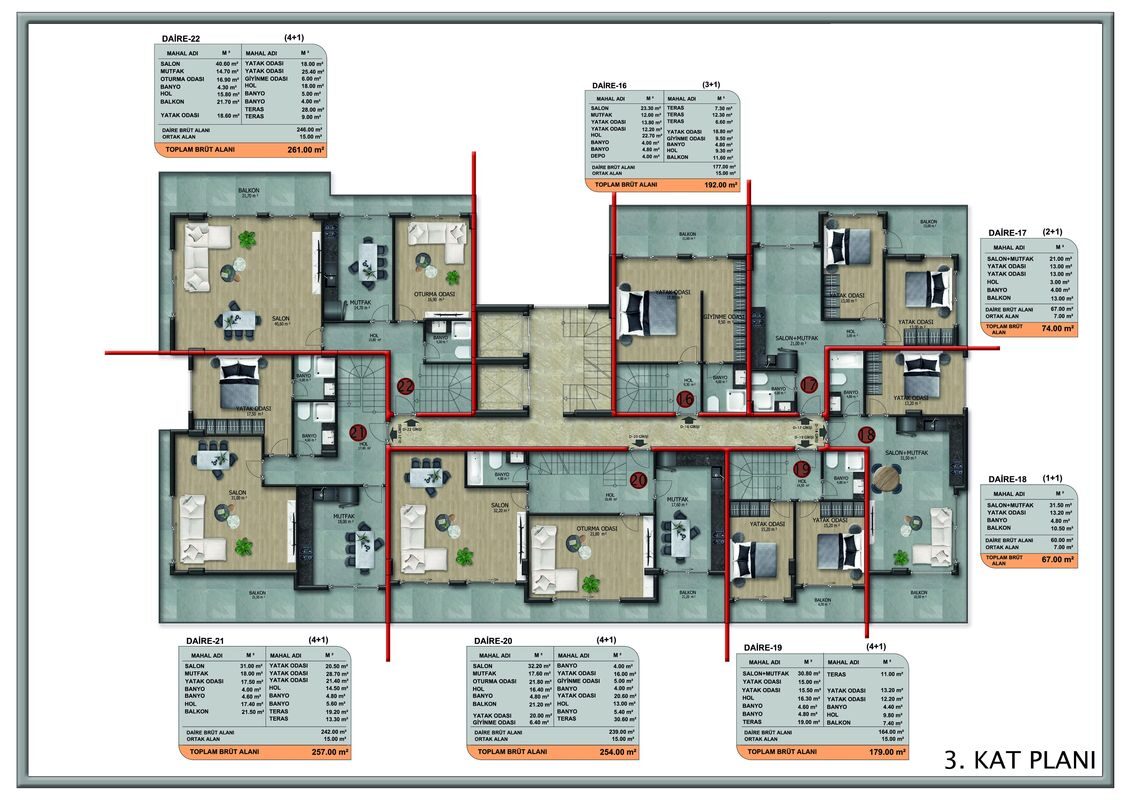 Квартира з 3 спальнями, 177м² в Аланія, Туреччина [ID: TA08-007]