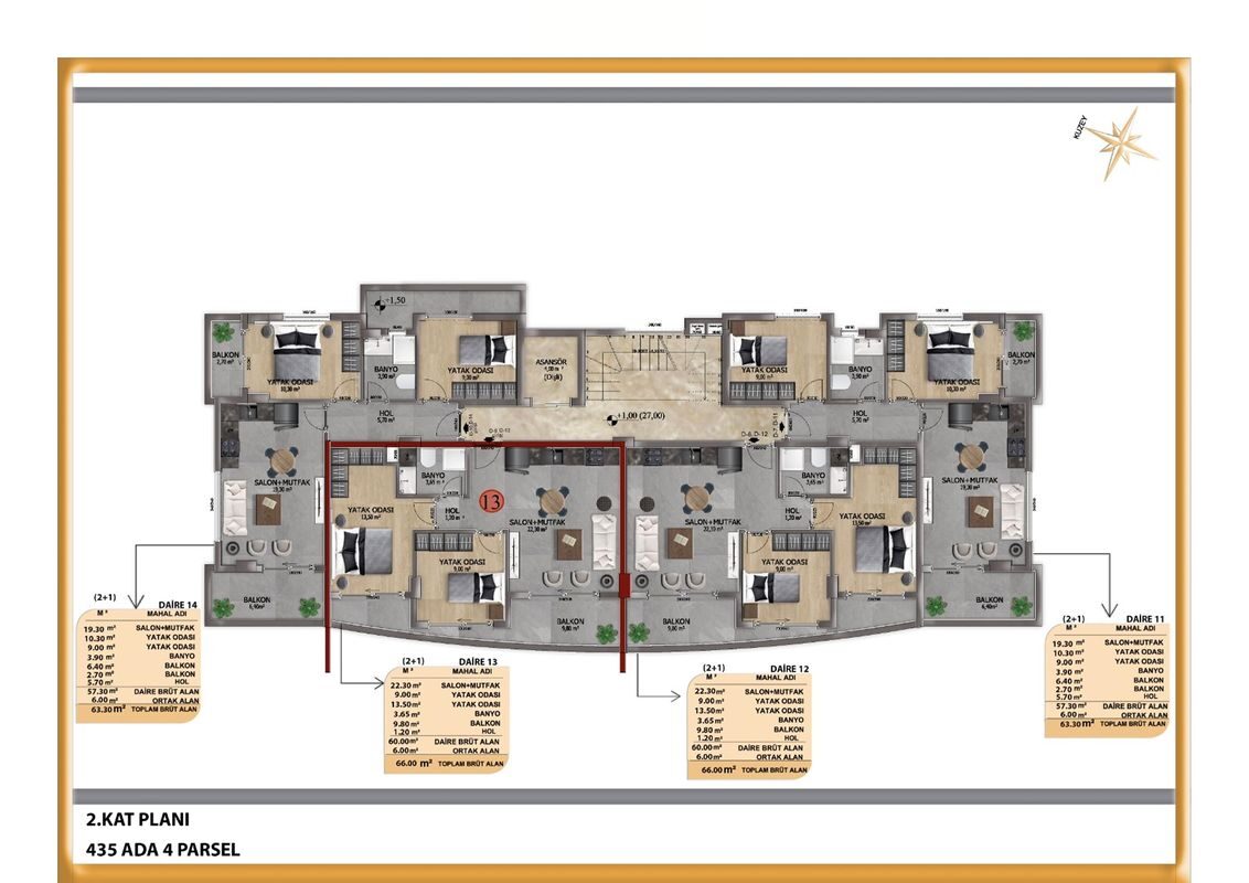 Квартира с 3 спальнями, 150м² в Алания, Турция [ID: TA08-022]