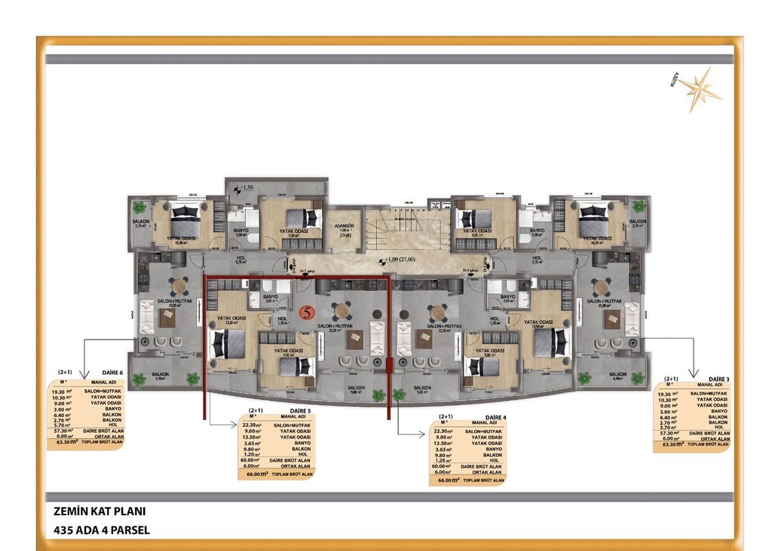 Квартира с 3 спальнями, 150м² в Алания, Турция [ID: TA08-022]