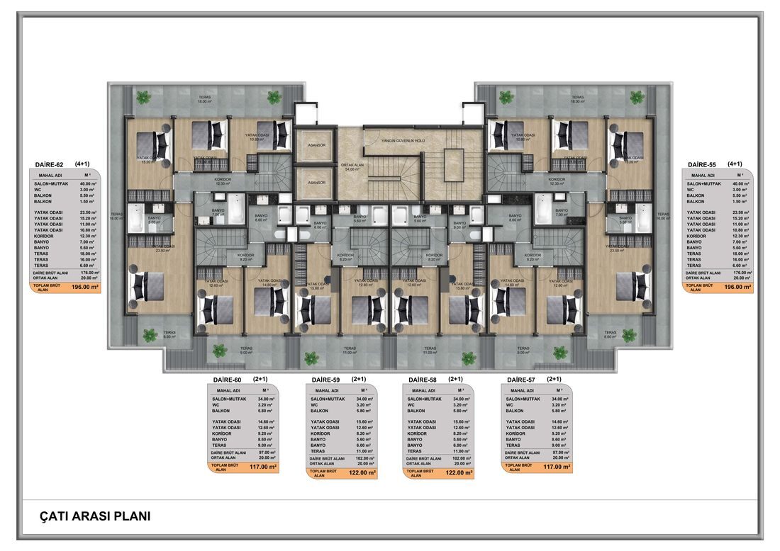 Квартира с 1 спальней, 52м² в Алания, Турция [ID: TA08-030]