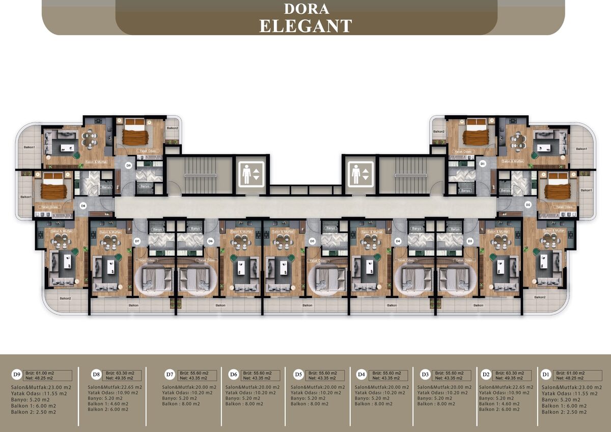 Квартира з 1 спальнею, 43м² в Мерсін, Туреччина [ID: TM04-001]