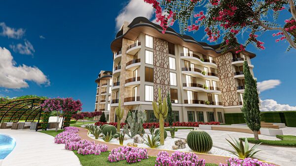Апартаменты 1 спальня 51 м² в Аланье