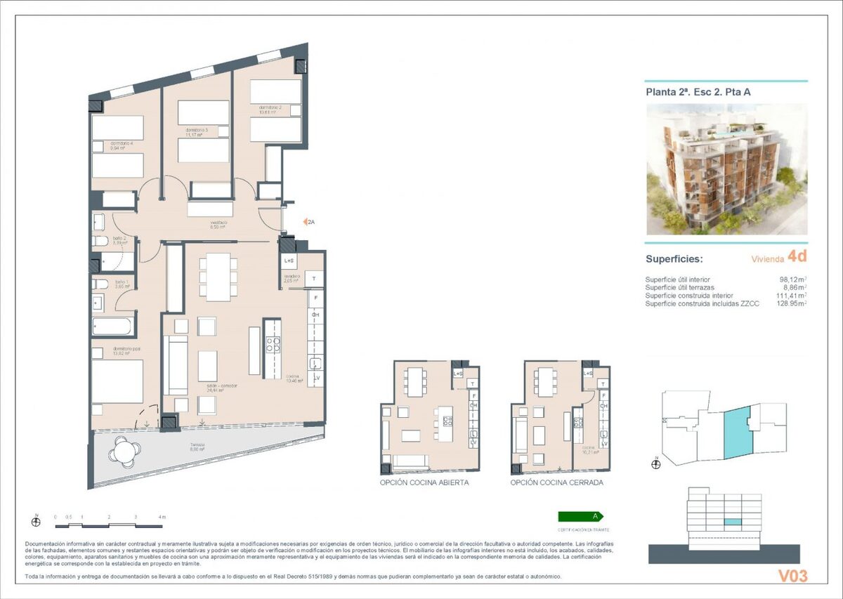 Apartament z 4 sypialniami, 128m² w Alicante, Hiszpania [ID: 0137s-SP0104]
