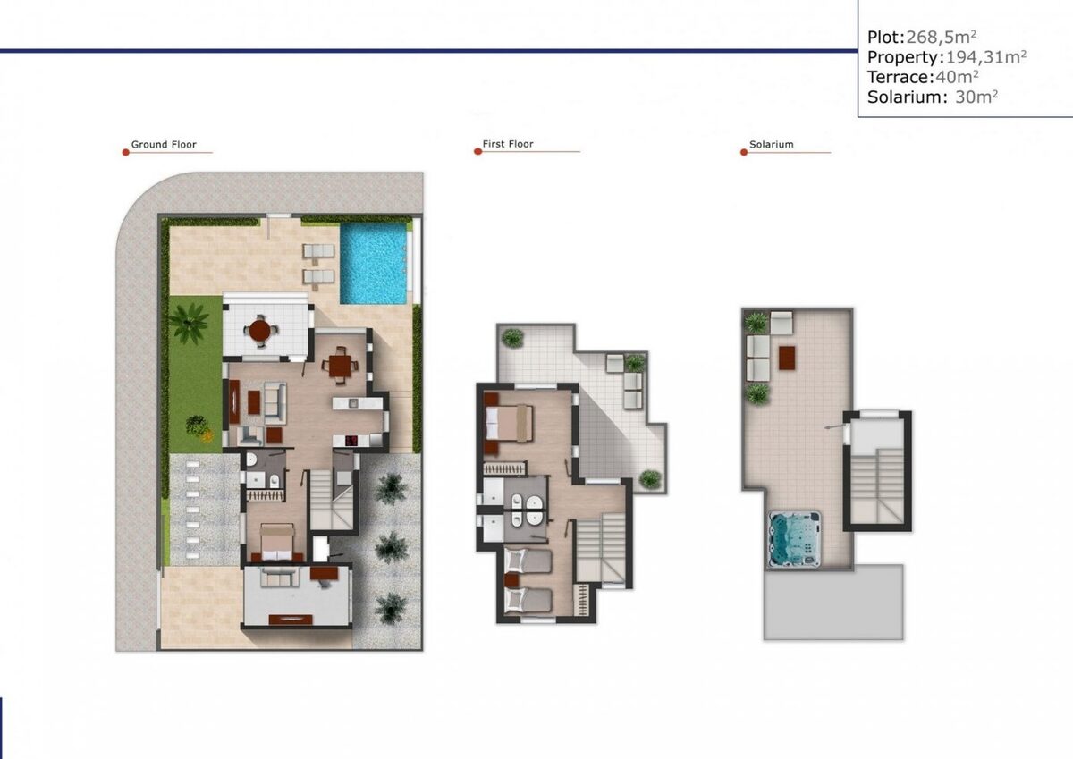 Вілла з 3 спальнями, 126м² в Лос-Алькасарес, Іспанія [ID: 0137s-SP0151]