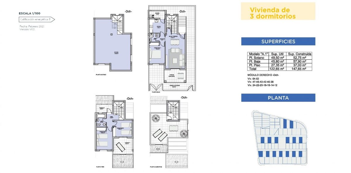 Вілла з 3 спальнями, 147м² в Сан-Мігель-де-Салінас, Іспанія [ID: 0137s-SP0074]
