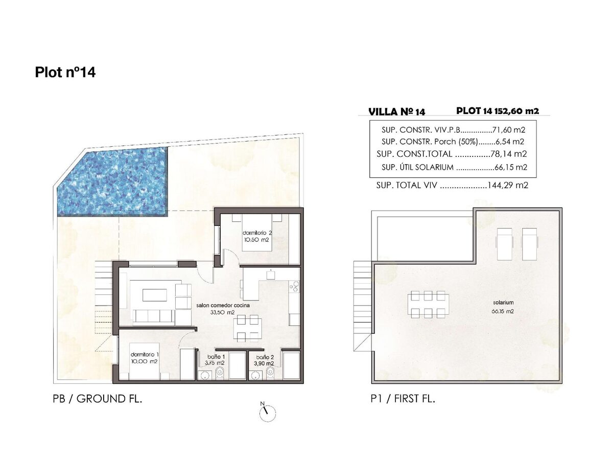 Willa z 2 sypialniami, 71m² w Pilar de la Horadada, Hiszpania [ID: 0137-N7907]